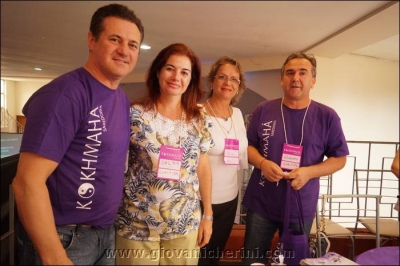 Esq. para dir: Deputado Federal Giovani Cherini, idealizador do evento, Sra. Selma Milhomens, Sra. Marta A. Junqueira, terapeuta do espaço Ser e Sr. Roberto Rech, Coordenador do evento